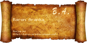 Baron Aranka névjegykártya