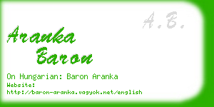 aranka baron business card
